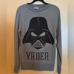Disney Star Wars Gray and Black Vader Lightweight Crewneck Sweater NWOT Sz S